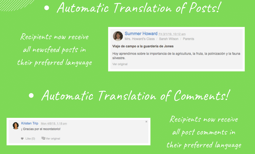Users now receive an automatic translation of all posts and comments
