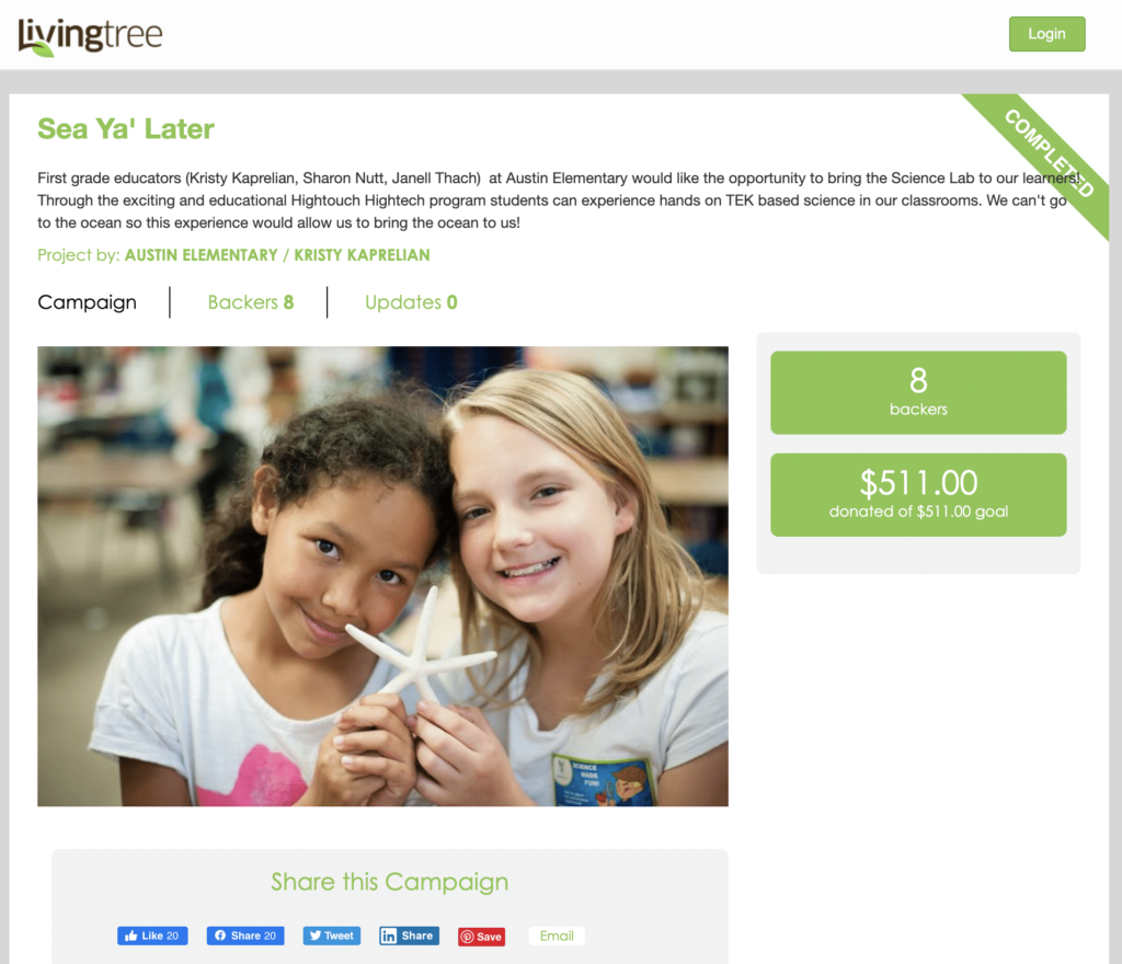 Support a Teacher's Online Fundraising Campaign for Teacher Appreciation Week