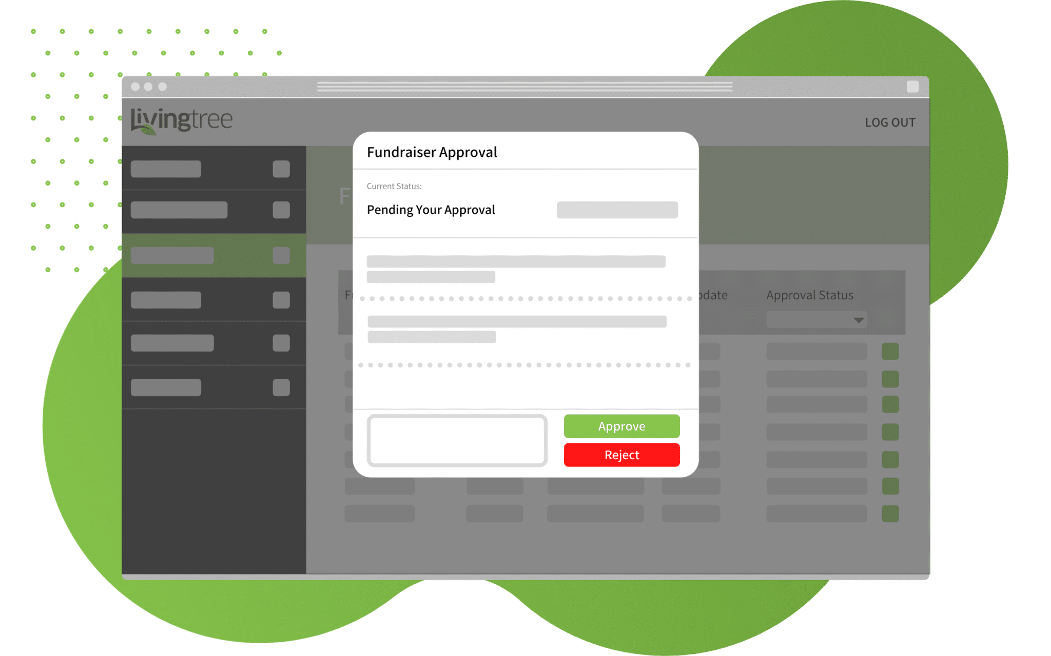 Livingtree Give Fundraiser Approval Screen Chat